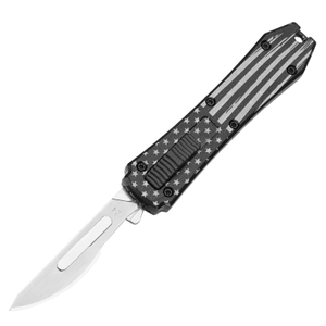 USA Hot Sale American Flag Mini Utility Auto Replaceable Otf Knife with 10 Pieces Replacement Blade