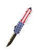 American Flag Folding Pocket Double Edge Knife Camping Hiking Outdoor Survival Automatic Otf Knife