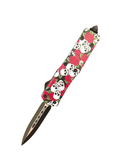 Ghost Skull Multiple Styles Double Sided Switch Blade Defense Dual Action Otf Knife