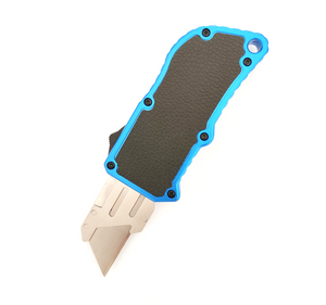Leather Inlay Foldable Razor Replaceable EDC Automatic Otf Utility Cutter Knife