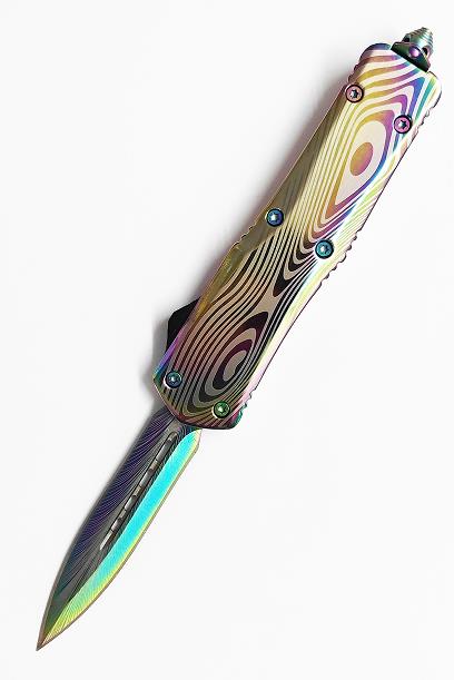 Colorful Rainbow Switch Blade Pocket Otf Tactical Camping Hiking Angel Blade Knife