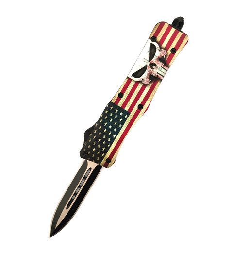 Double Edge Spear Point Zinc Alloy Push Button Swift Movement Otf Automatic Knife