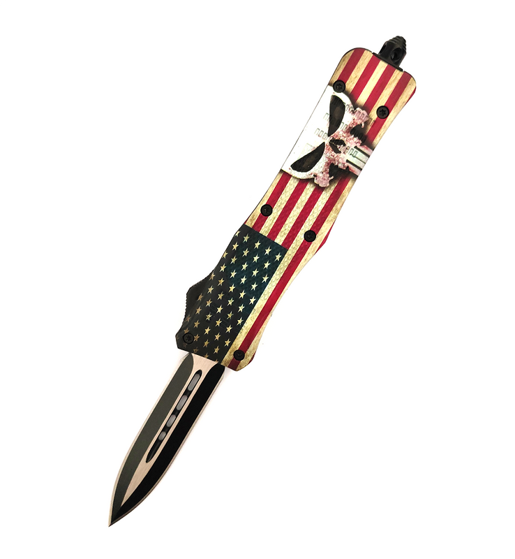 Double Edge Spear Point Zinc Alloy Push Button Swift Movement Otf Automatic Knife