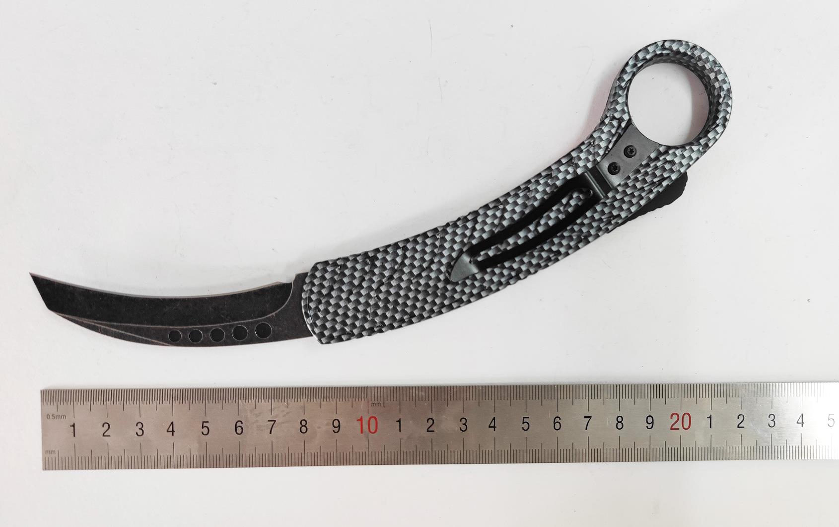Carbon Fiber Coated Tactical Otf Dual Action Folding Outdoor Karambit Automatic Knife