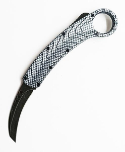 Carbon Fiber Coated Tactical Otf Dual Action Folding Outdoor Karambit Automatic Knife