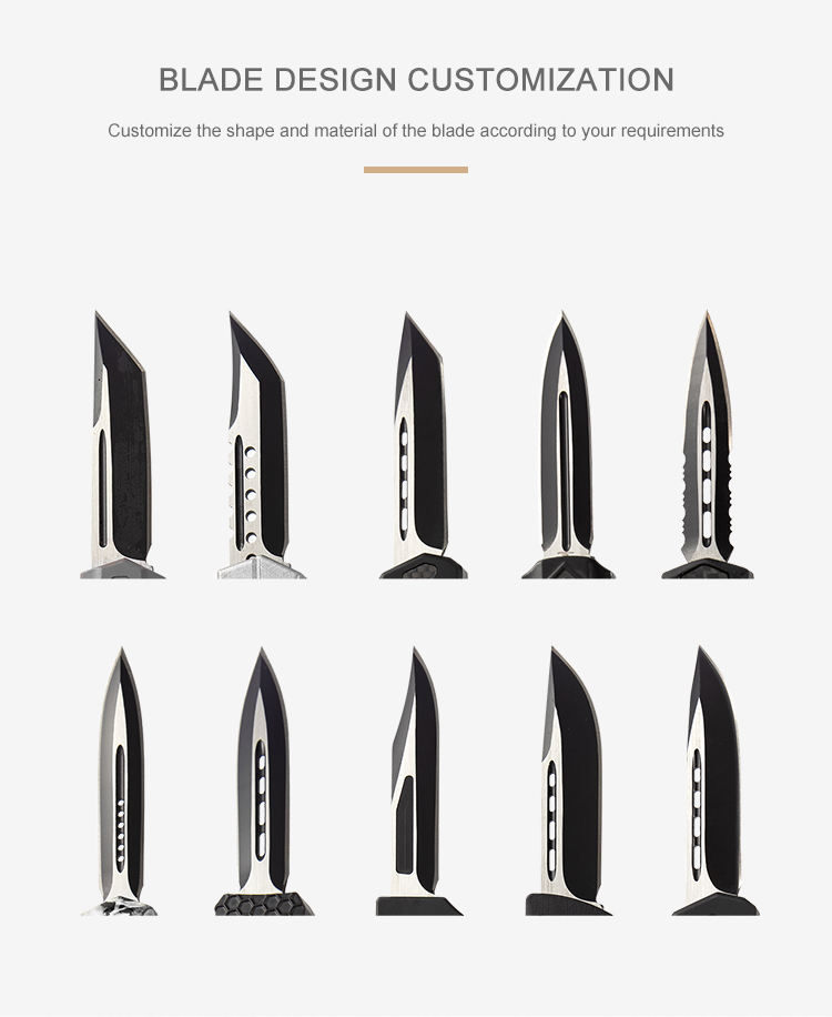 9.4 Inches Hunting Automatic Knife Large Sidekick Handle Otf Double Edge Knife