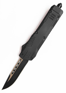 Black Soft Rubber Coated Otf Auto Knives Combat Tactical Automatic Knife