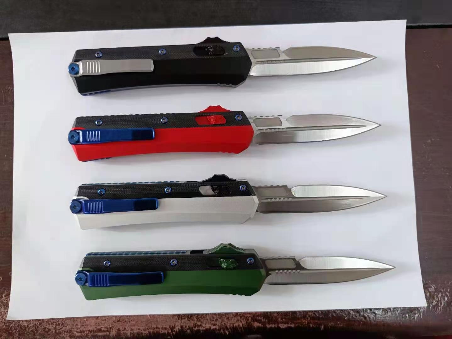 Glykon Large Alloy G10 Handle Auto Otf Folding Pocket Tactical CNC Big Pushbutton Swift Movement Automatic Knife
