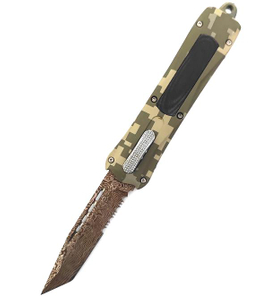 Spring Assisted CNC Machine Clip Point Defender Otf Auto Folding Serrated Sided Automatic Knife
