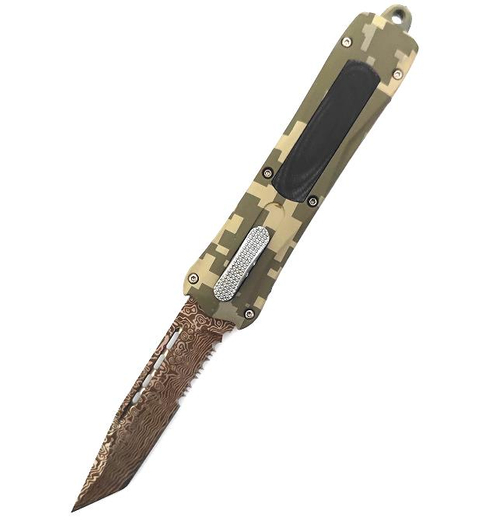 Spring Assisted CNC Machine Clip Point Defender Otf Auto Folding Serrated Sided Automatic Knife