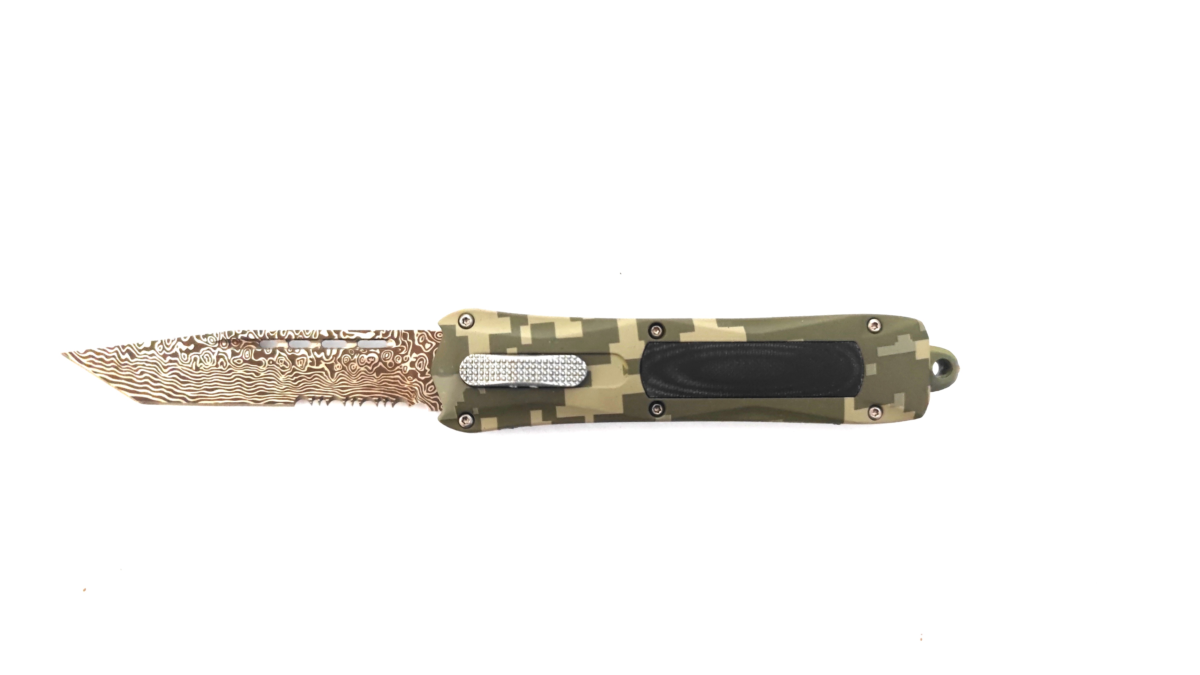Spring Assisted CNC Machine Clip Point Defender Otf Auto Folding Serrated Sided Automatic Knife