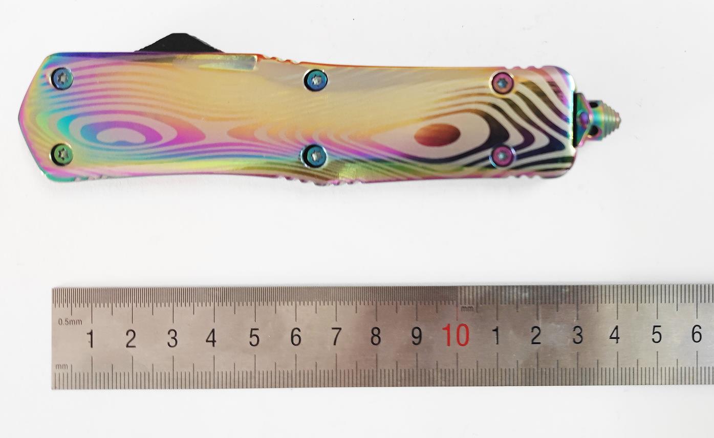 Colorful Rainbow Switch Blade Pocket Otf Tactical Camping Hiking Angel Blade Knife