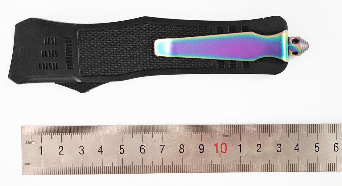 Large Ghost Rainbow Titanium Blade Rubber Coated Auto Otf Tactical Pocket Knife Automatic Knife