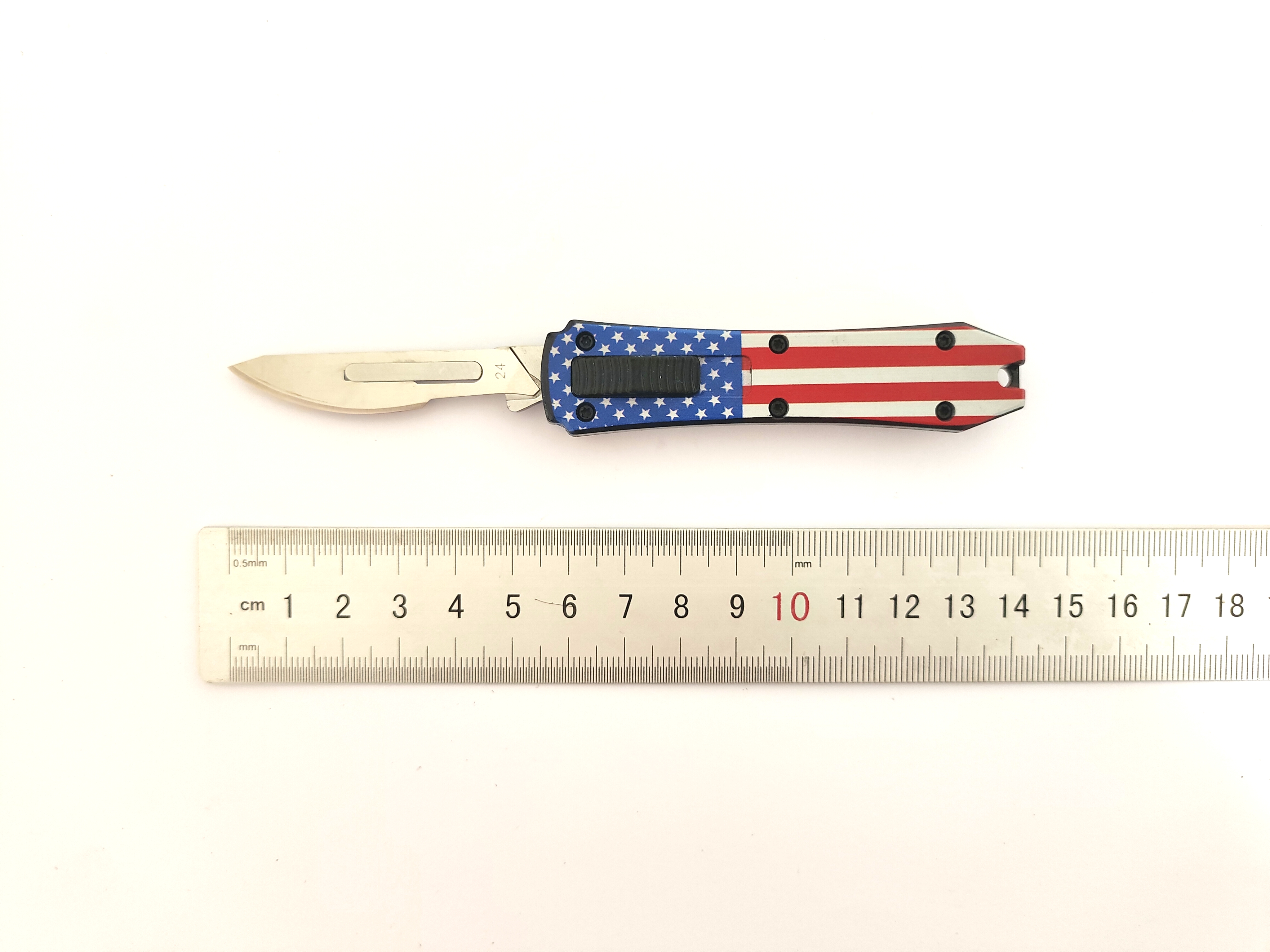 colorful American flag chinese wholesale manufacturer assisted replaceable utility otf knife