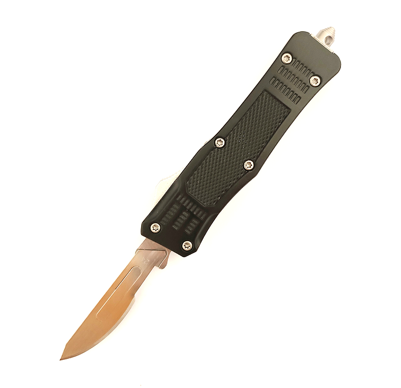 Interchangeable Out The Front Otf Knife Handle with 10 Pieces Replacement Blade
