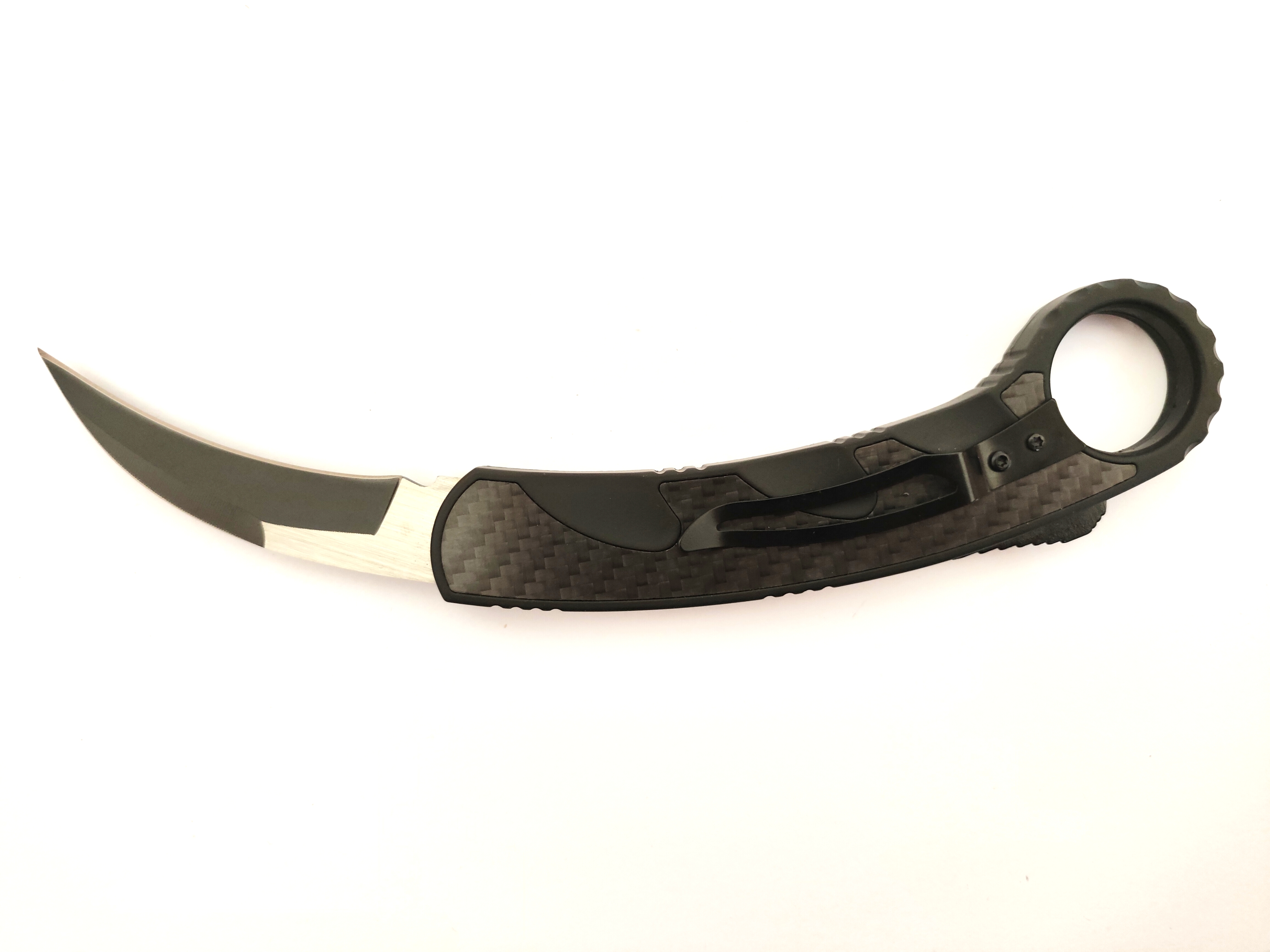 Carbon Fiber Inlay Double Edge Folded Outdoor Combat Auto Karambit Otf Survival Tactical Claw Knife