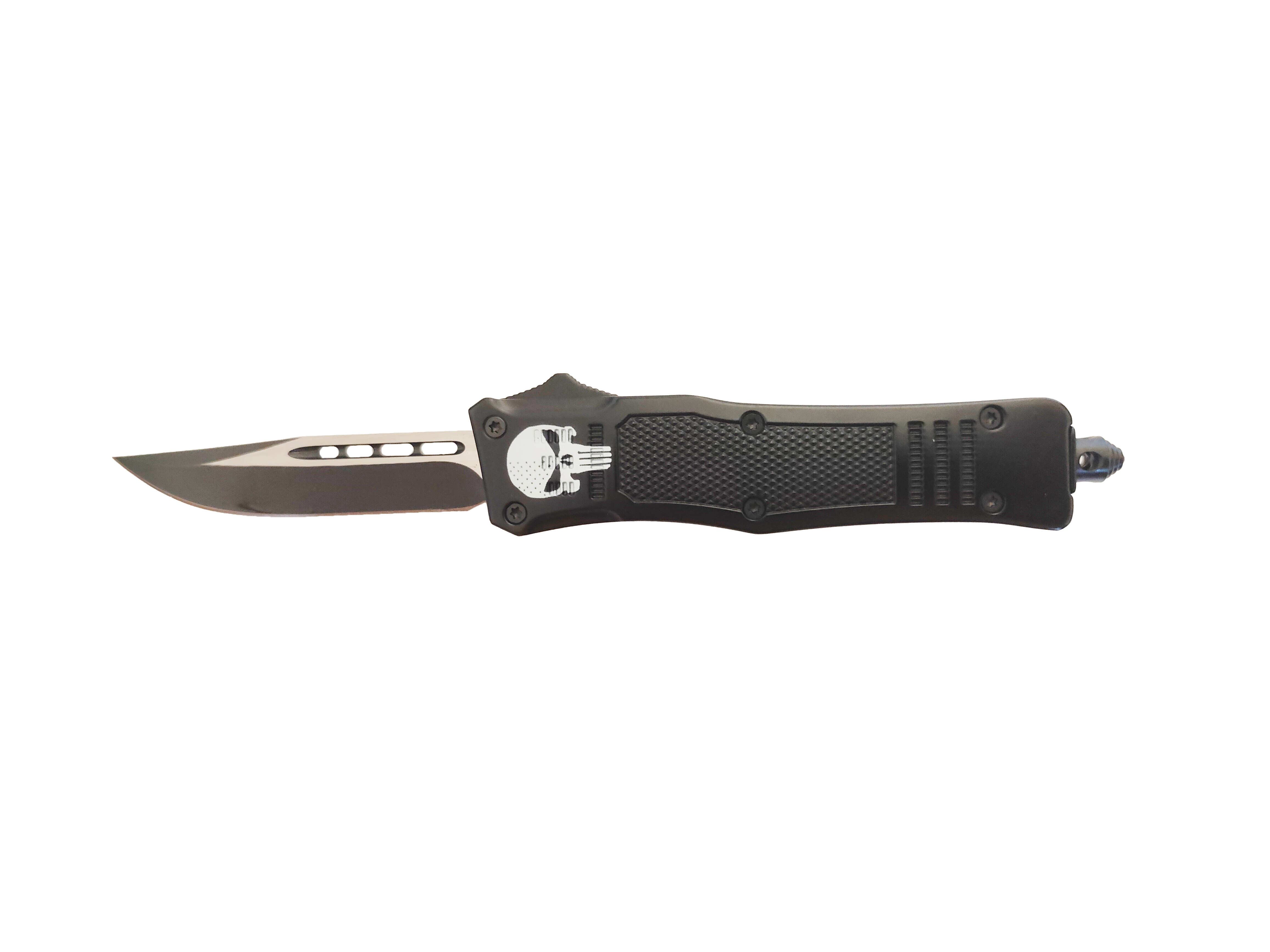 Portable Edc Skull Multifunctional Utility Foldable Automatic Jump Otf Switchblade Knife