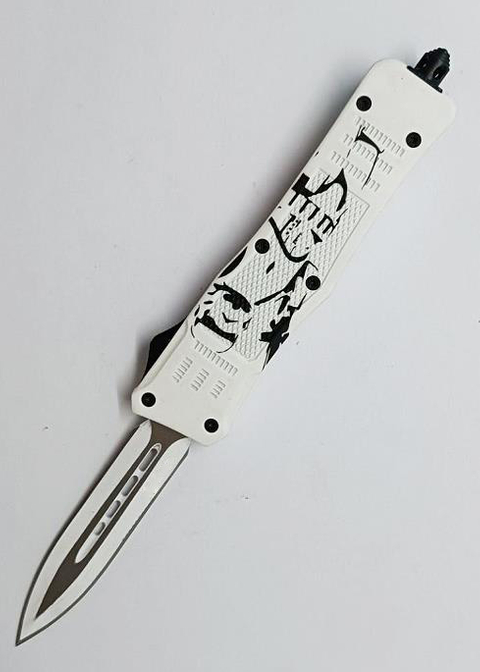 White Color Push Button Knife Automatic Folded Knife Tactical Automatic Otf Knife