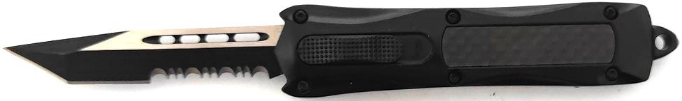Small Serrated Folding Otf Auto Clip Point Tanto Blade Sided Portable Hunting Automatic Knife