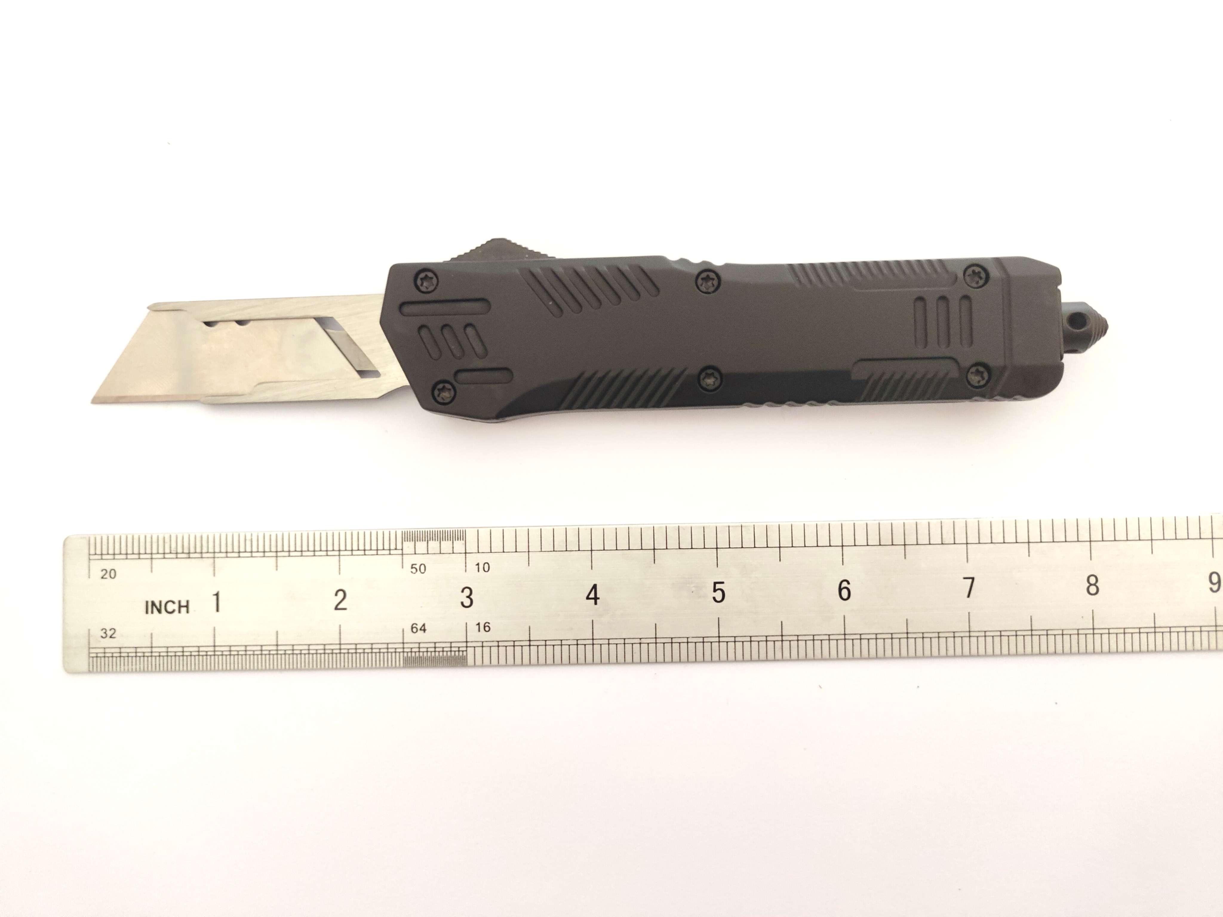 Soft Handle Large Out The Front Flick Knife Spring Assisted 2 Stages Adjustable Blade Replaceable Otf Knives