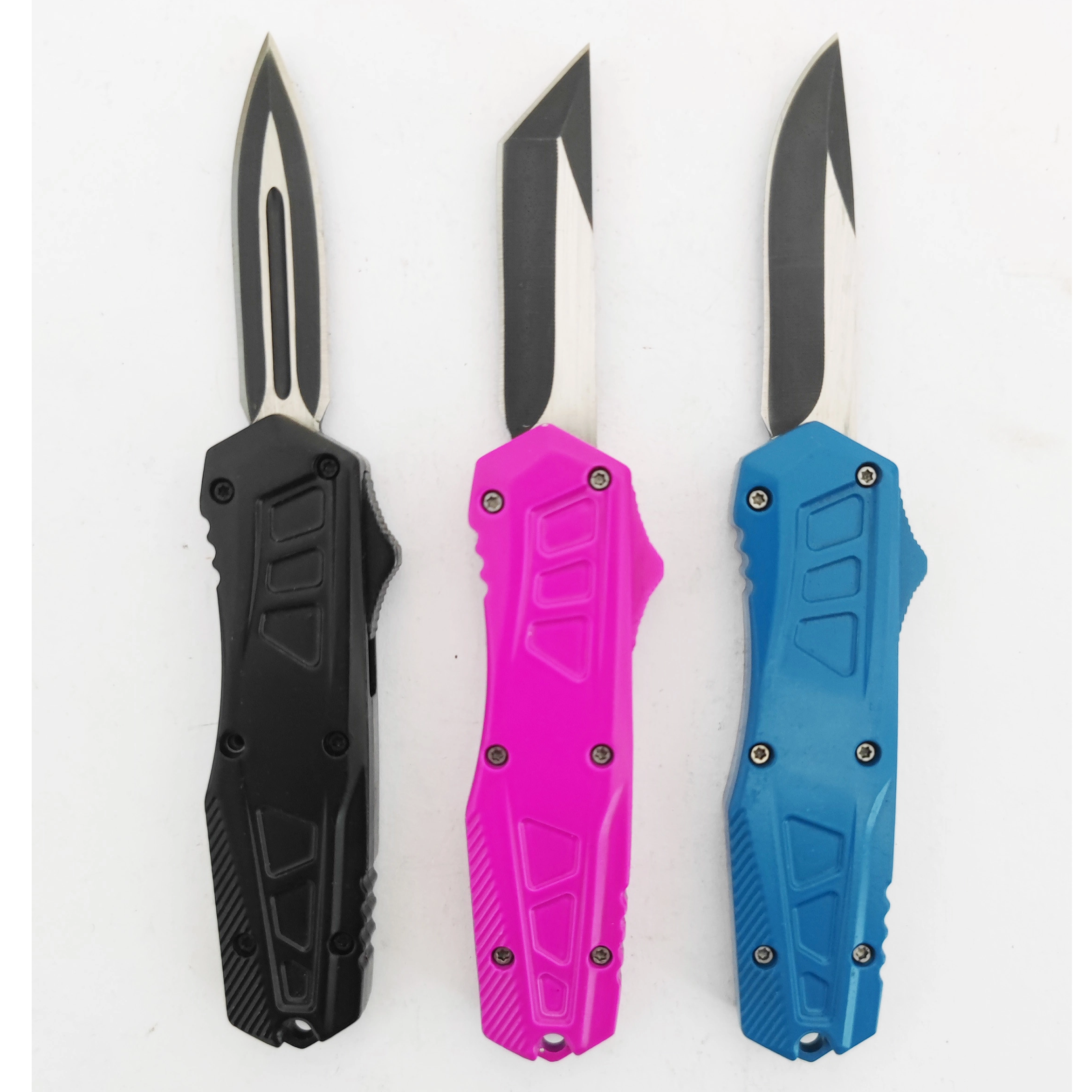 Clip Point Tanto Blade Sided Double Action Sidekick Mini Otf Automatic Sliding Knife