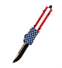 American Flag Self Defense Defender Two Tone Blade Loaded Otf Automatic Opening Knives