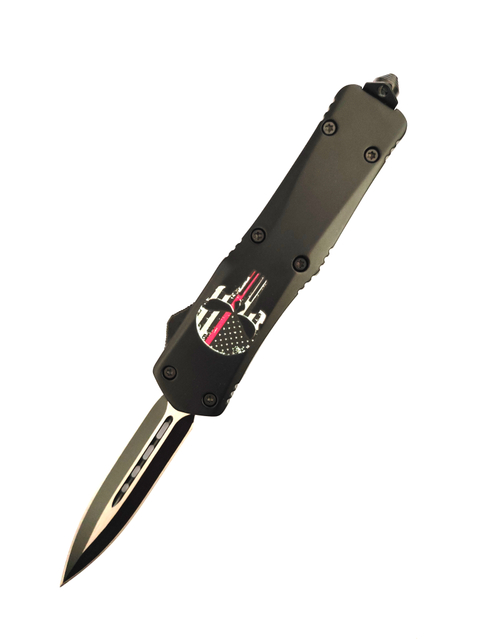Chinese Wholesale Black Skull Big Folding Out The Front Automatic Knife