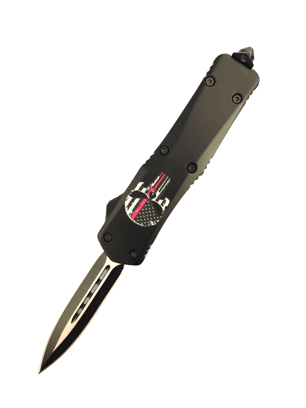 Chinese Wholesale Black Skull Big Folding Out The Front Automatic Knife