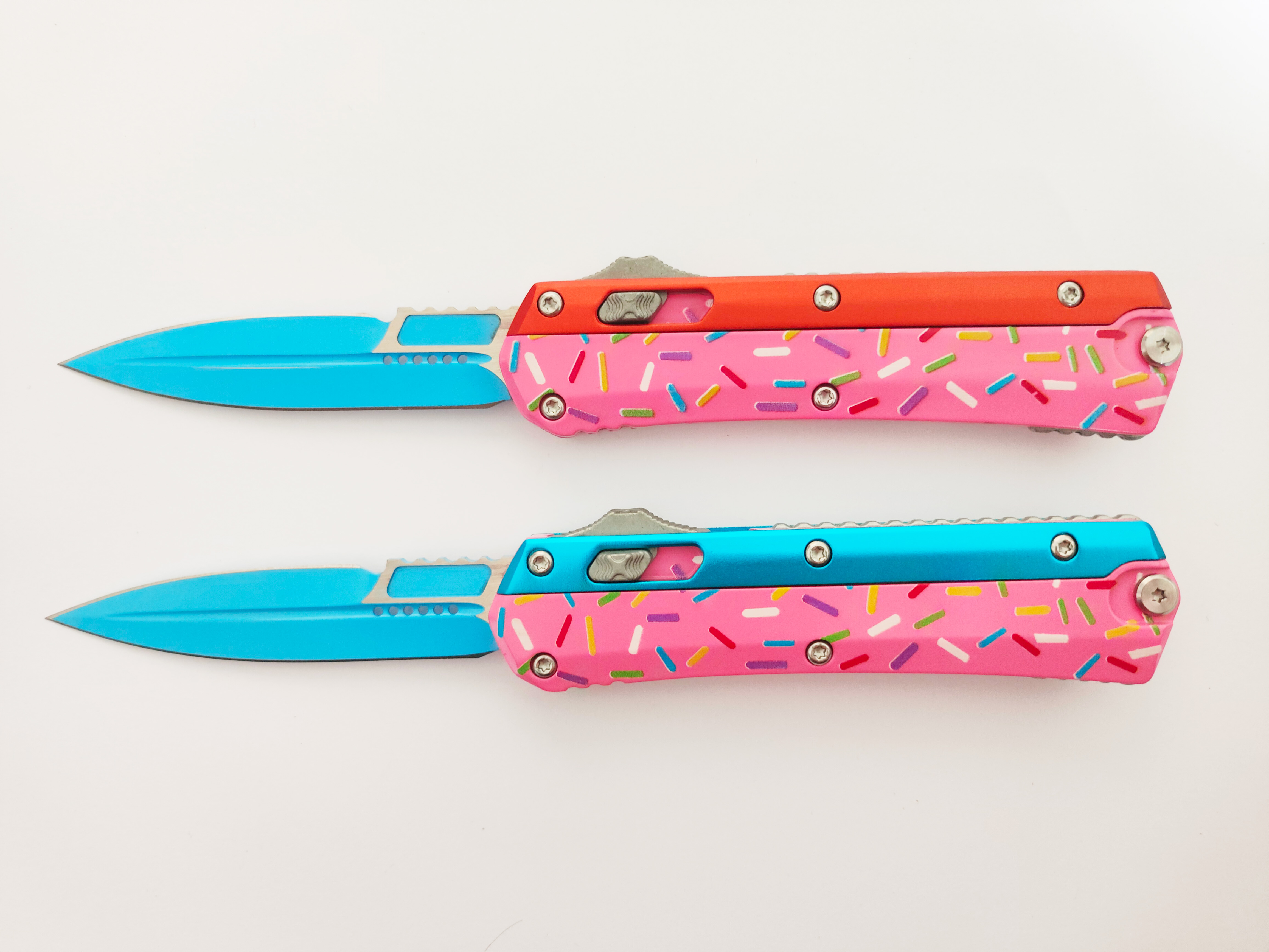 D/E Quick Opening Fishing Safety Cutting Finger Actuator Automatic Jump Flick Knife