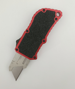Textured Non Slip Inlay Double Action Edc Replacement Blade Pocket Razor Box Cutter Folding Automatic Otf Utility Knife