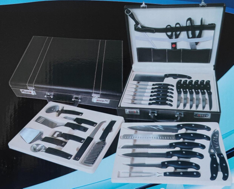 Wholesale High Quality 32PCS Kitchen Knife Set Stainless Steel Knives PP Plastic Chef Cooking Knife