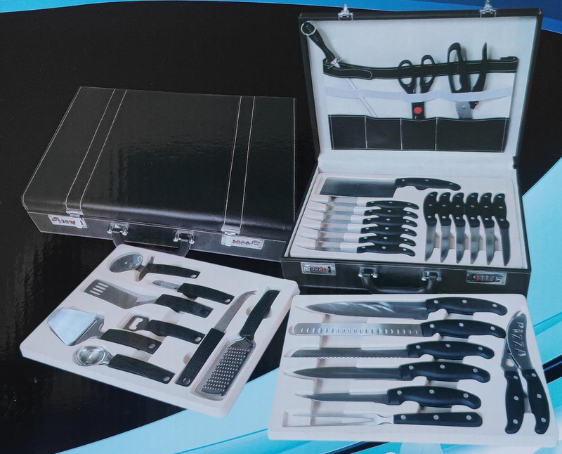 Wholesale High Quality 32PCS Kitchen Knife Set Stainless Steel Knives PP Plastic Chef Cooking Knife