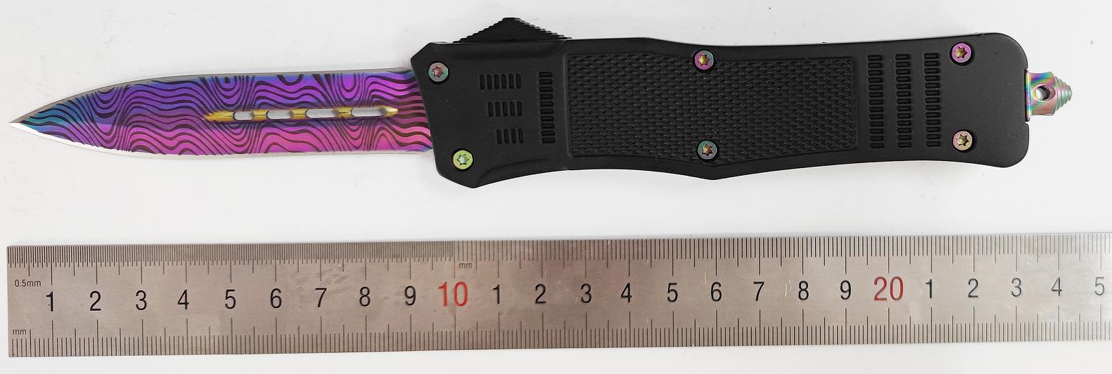 Automatic Sliding Rainbow Titanium Otf Knives Spring Assisted Knife Combat Tactical Pocket Knife