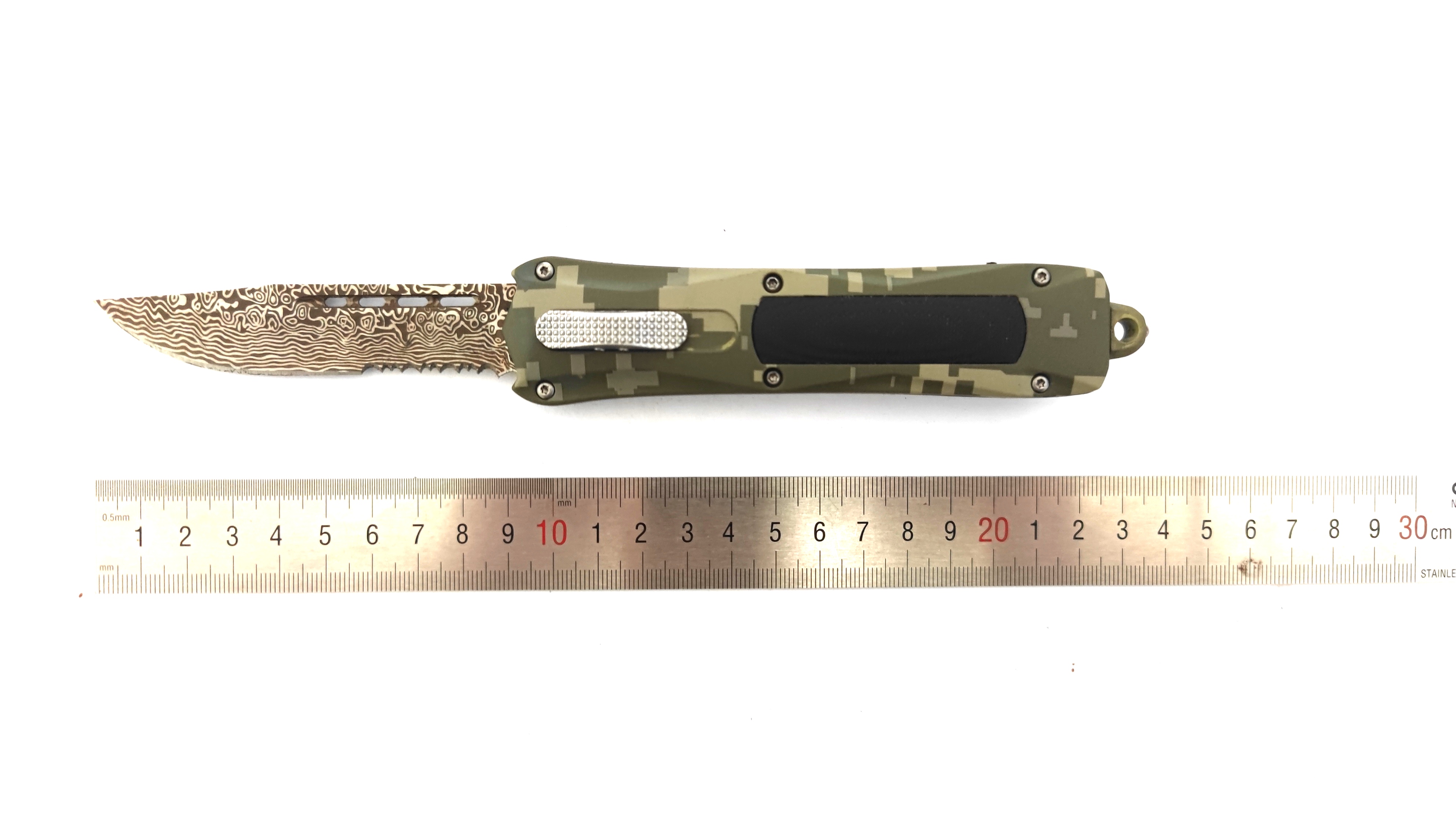 G10 Material Inserted Single Blade Serrated Drop Point Otf Knife Tactical Emergency Combat Automatic Knife