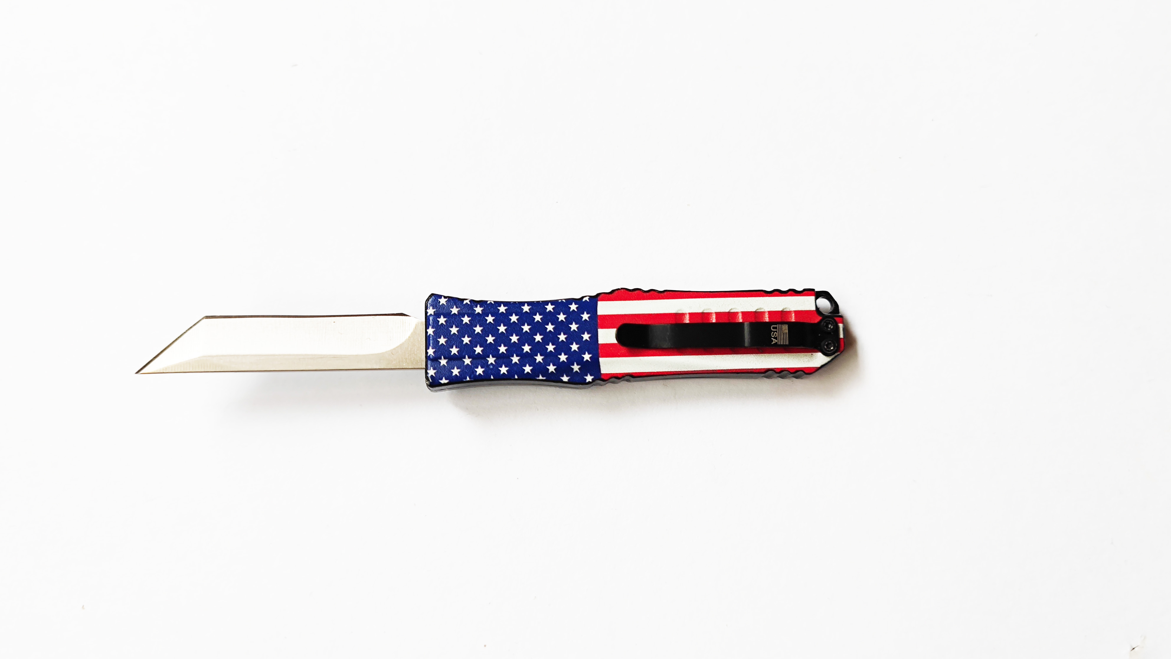 American Flag CNC Otf Auto Self Defense Aluminum Portable Outdoor Mini Folded Automatic Knife