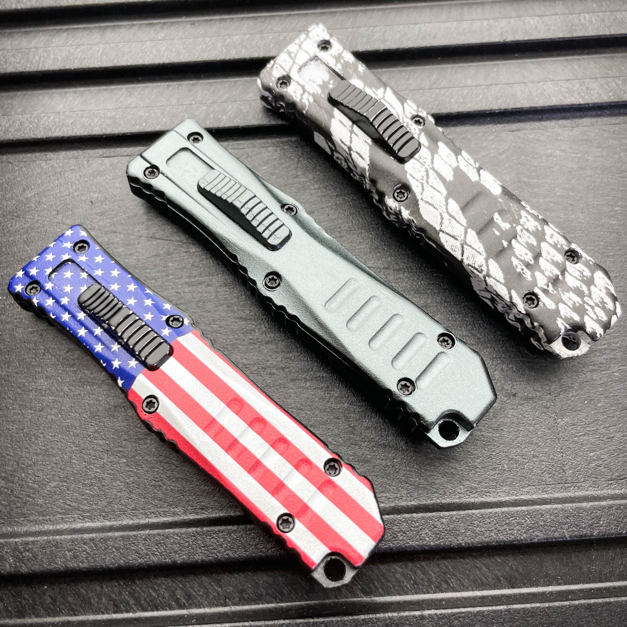 Aluminum Spring Assisted Mini Micro Angel Blade Otf CNC Telescoping Automatic Knife