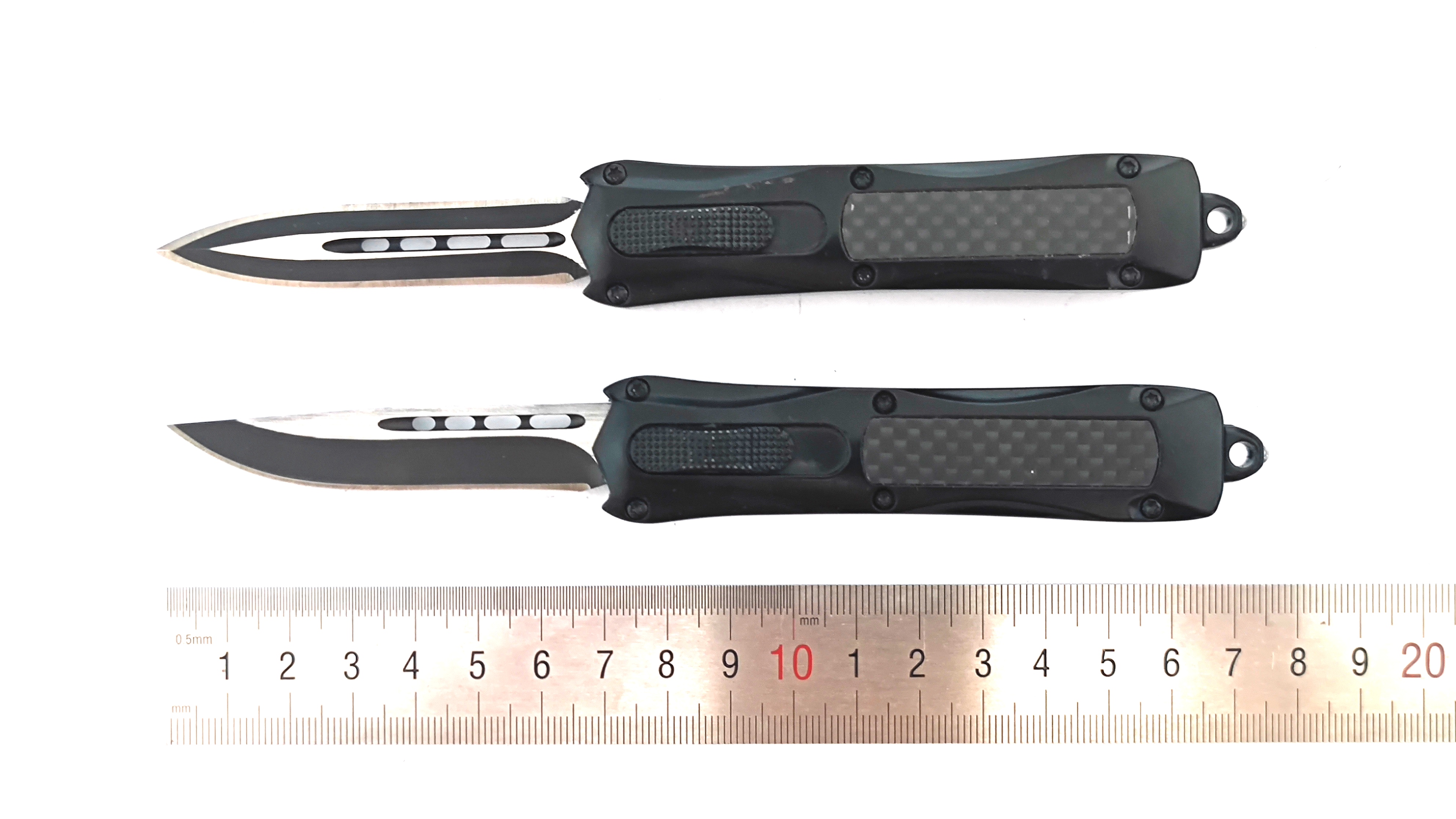 Sliding Knife Double Action Auto Otf Carbon Fiber Automatic Knife Switchblade Camping Knife Telescoping Knife
