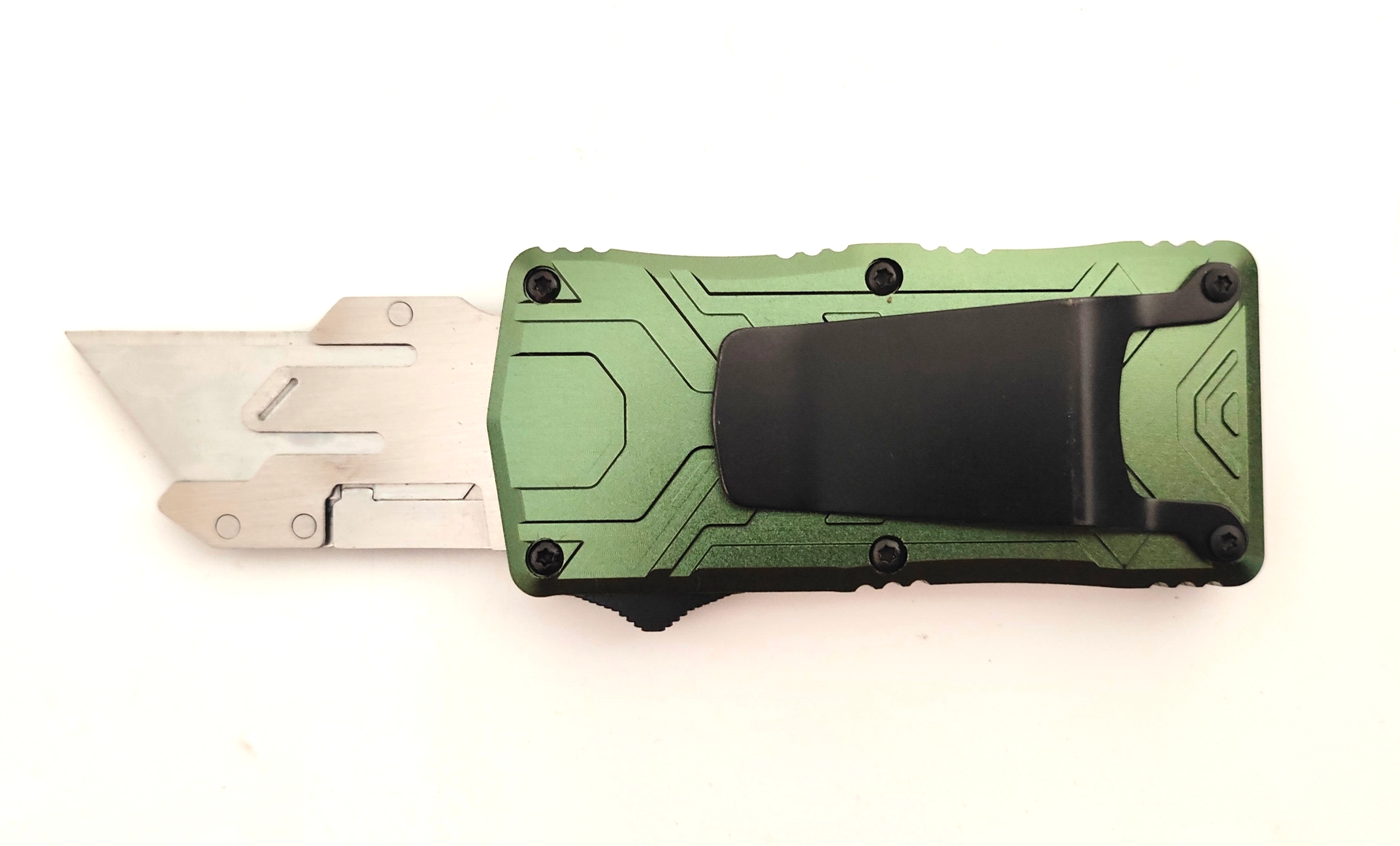 Exchangeable Blade Case Opener Auto Otf Switchblade Utility Aluminum Retractable Cutting Knife Box Cutter Folding Knife
