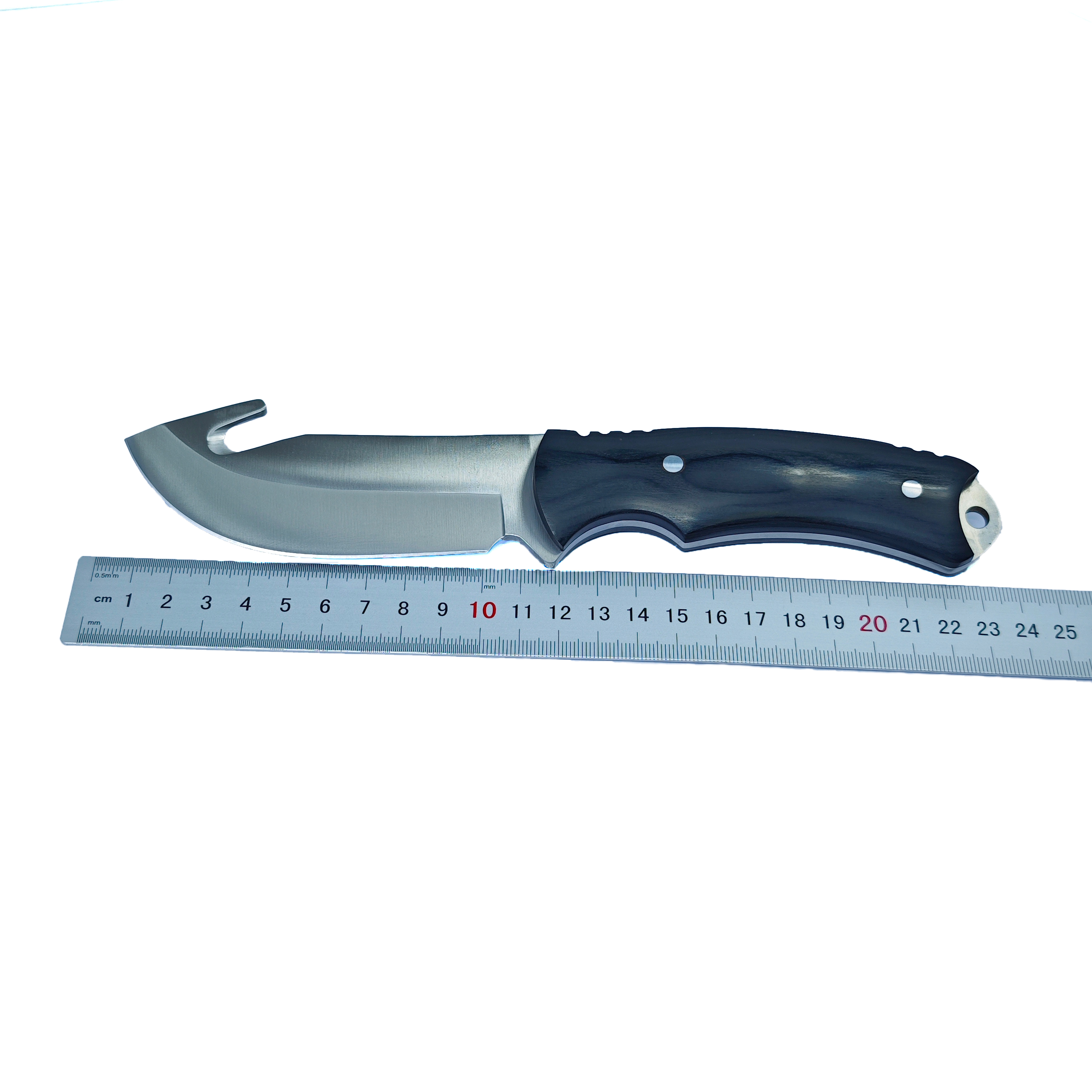 Custom Full Tang Fixed Blade Hunting Knife with Gut Hook, Heavy Duty Outdoor Skinner Knife for Field Dressing OEM/ODM