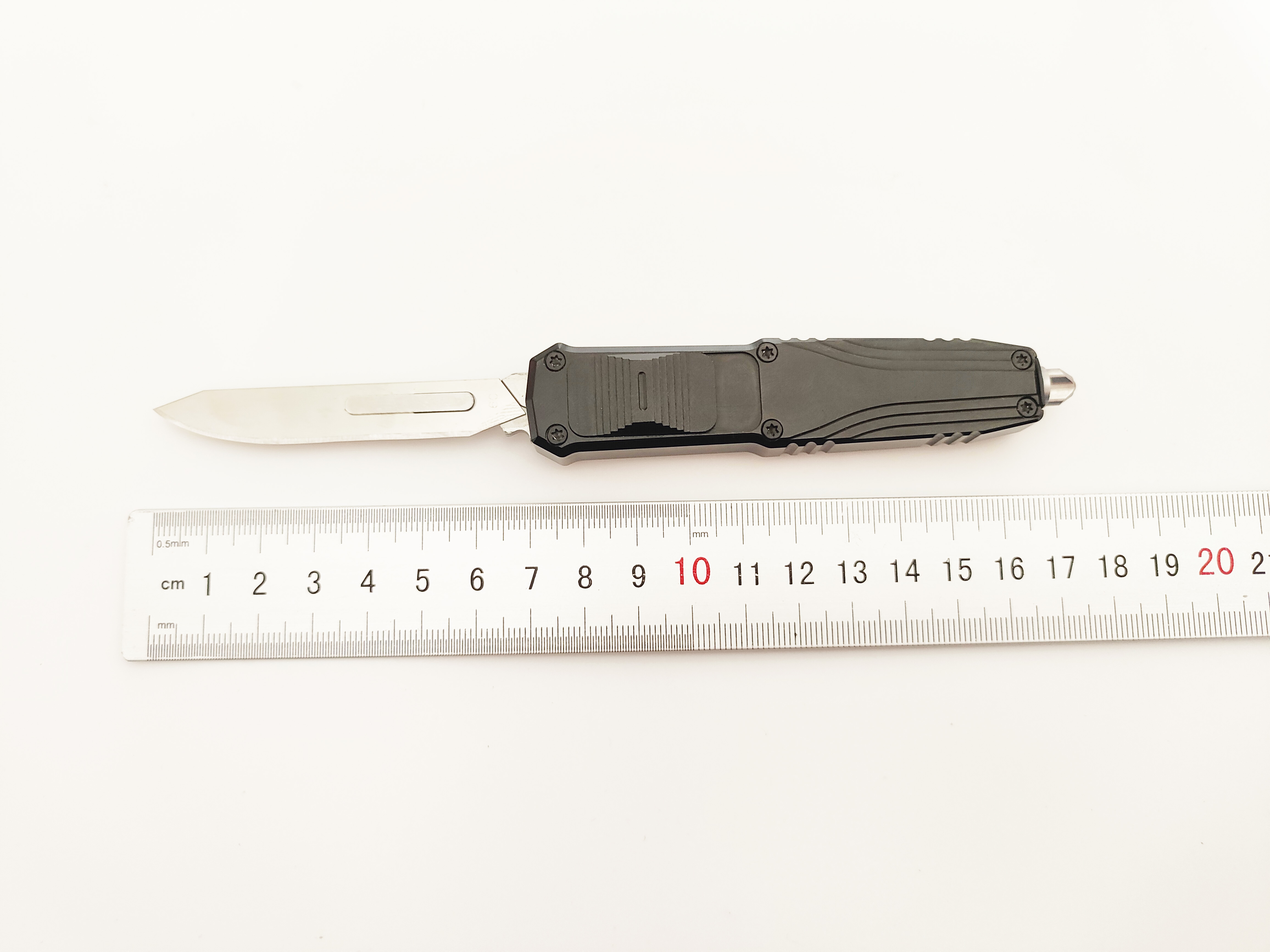 CNC Aluminum OTF Scalpel Knife Quick Release #60 Blade Hobby Utility Tool | Tactical Push-Button Sliding Pocket EDC Knife