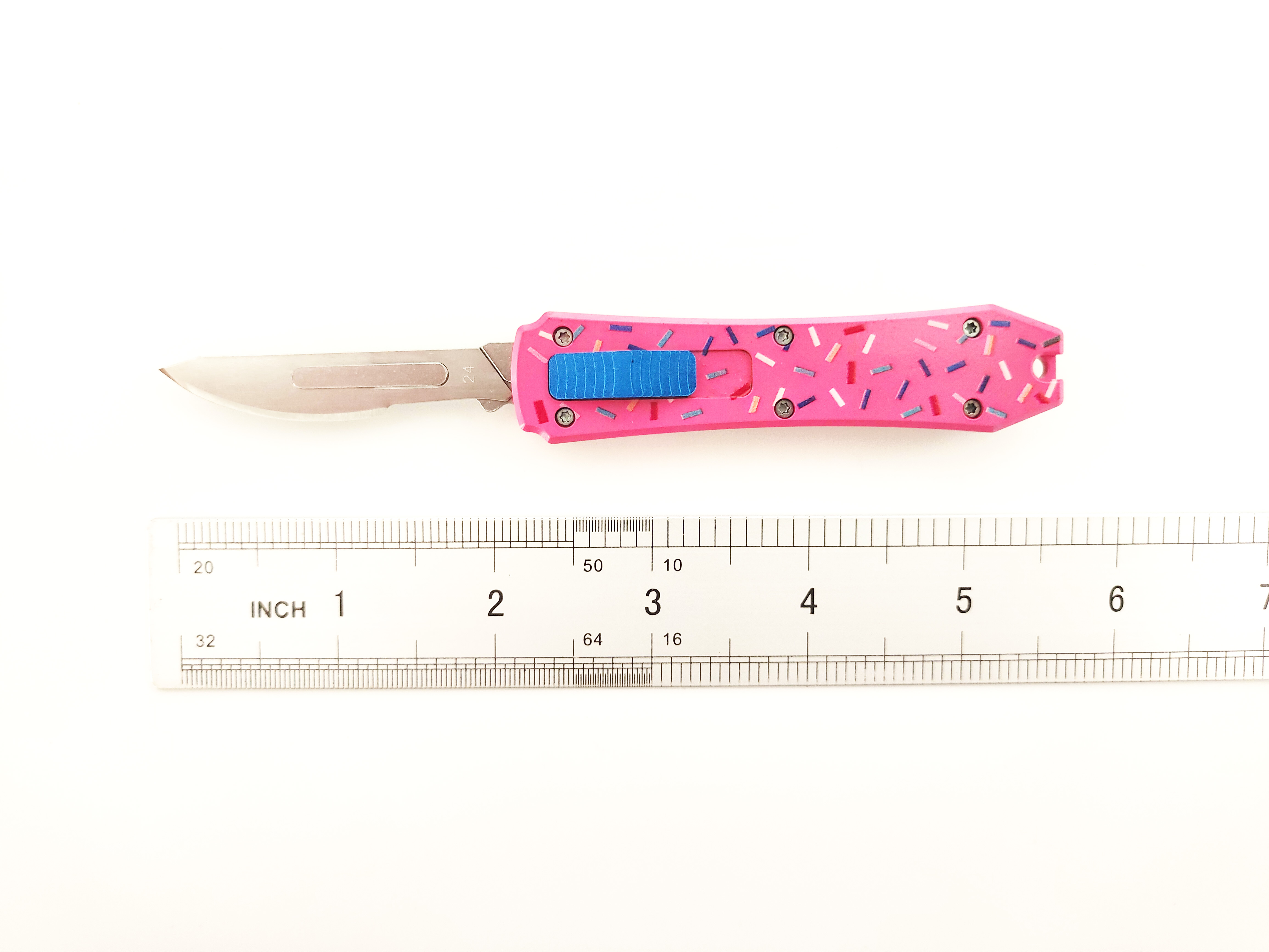 Custom CNC Aluminum OTF Scalpel Knife | Double Action Retractable Box Cutter & EDC Craft Utility Knife with Replaceable Razor Blades 