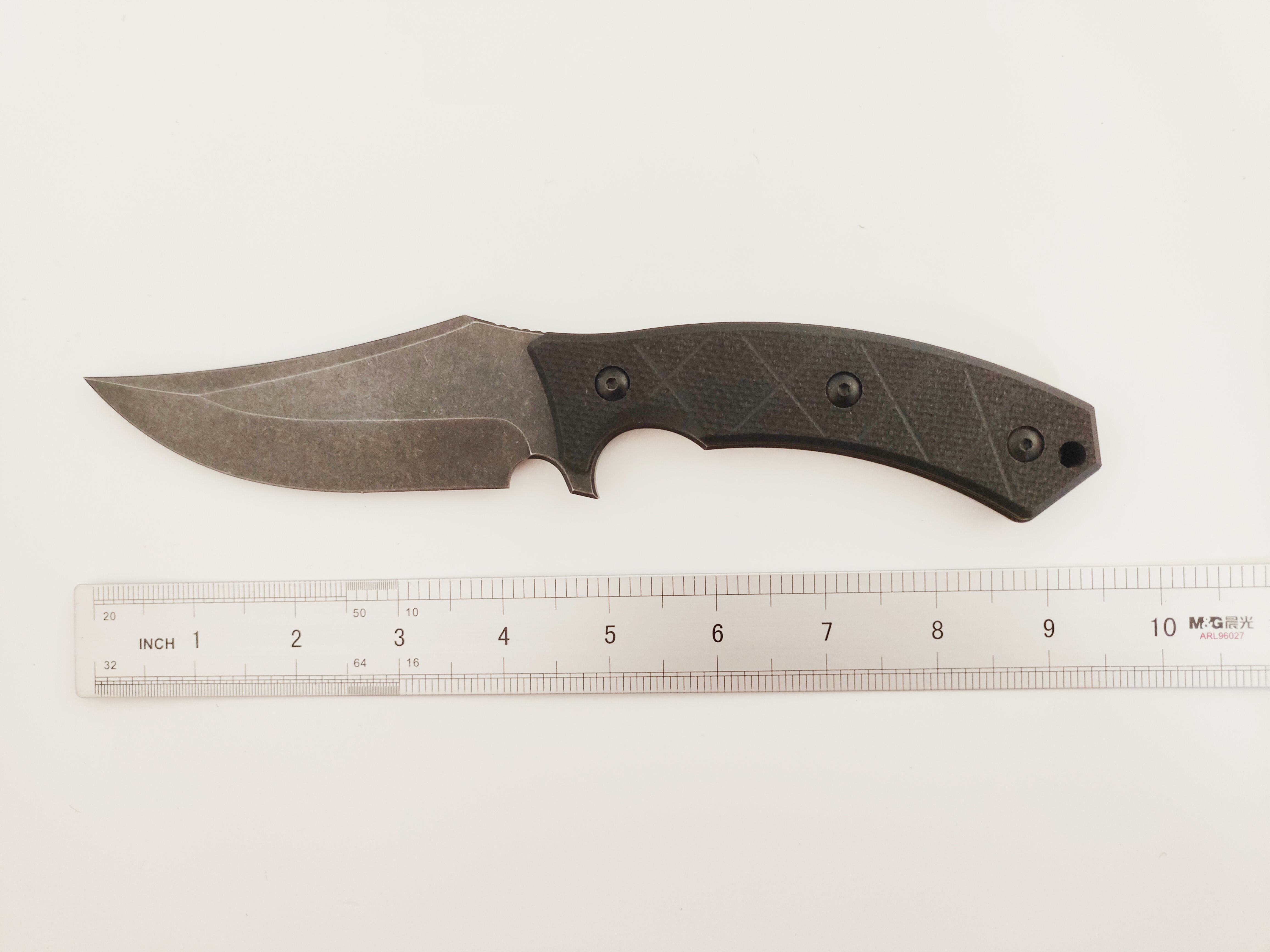 Custom 9.45 Inch Full Tang Tactical Survival Knife with Black Stonewashed Blade & Textured G10 Handle, Heavy Duty Outdoor Fixed Blade Knife OEM/ODM