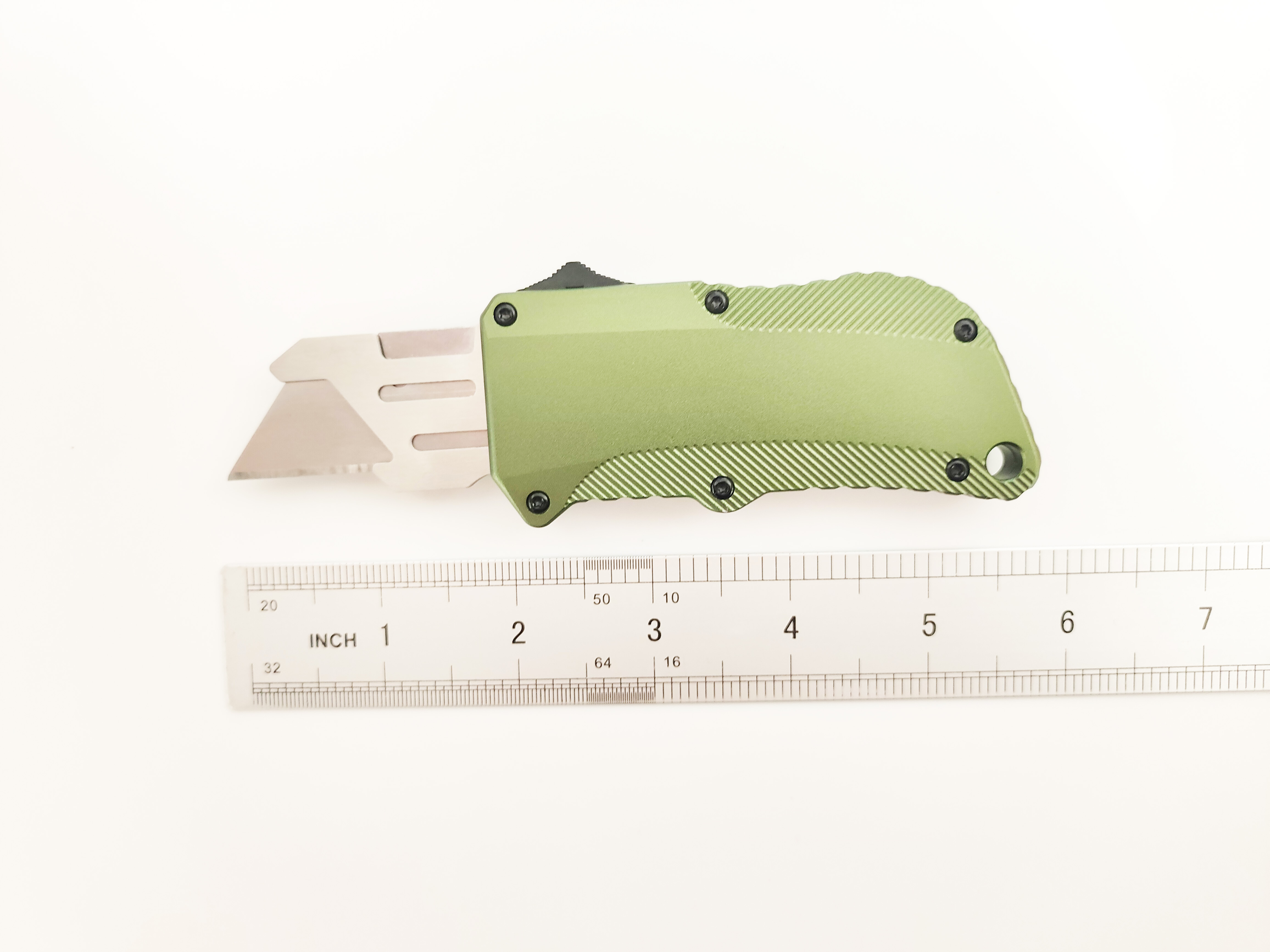 Custom OEM/ODM Aluminum Alloy OTF Utility Knife with Quick-Change Trapezoid Blade