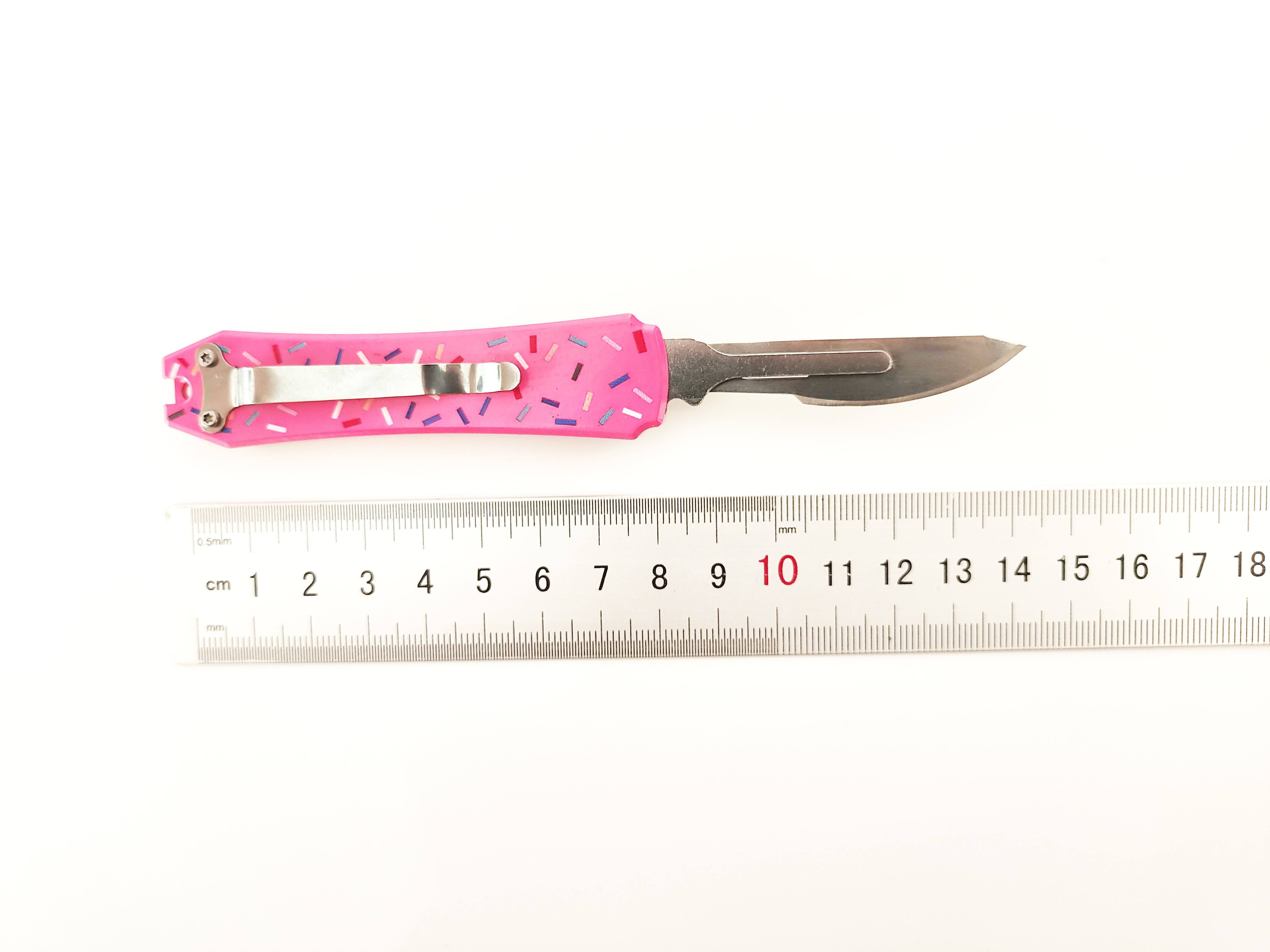Custom CNC Aluminum OTF Scalpel Knife | Double Action Retractable Box Cutter & EDC Craft Utility Knife with Replaceable Razor Blades 