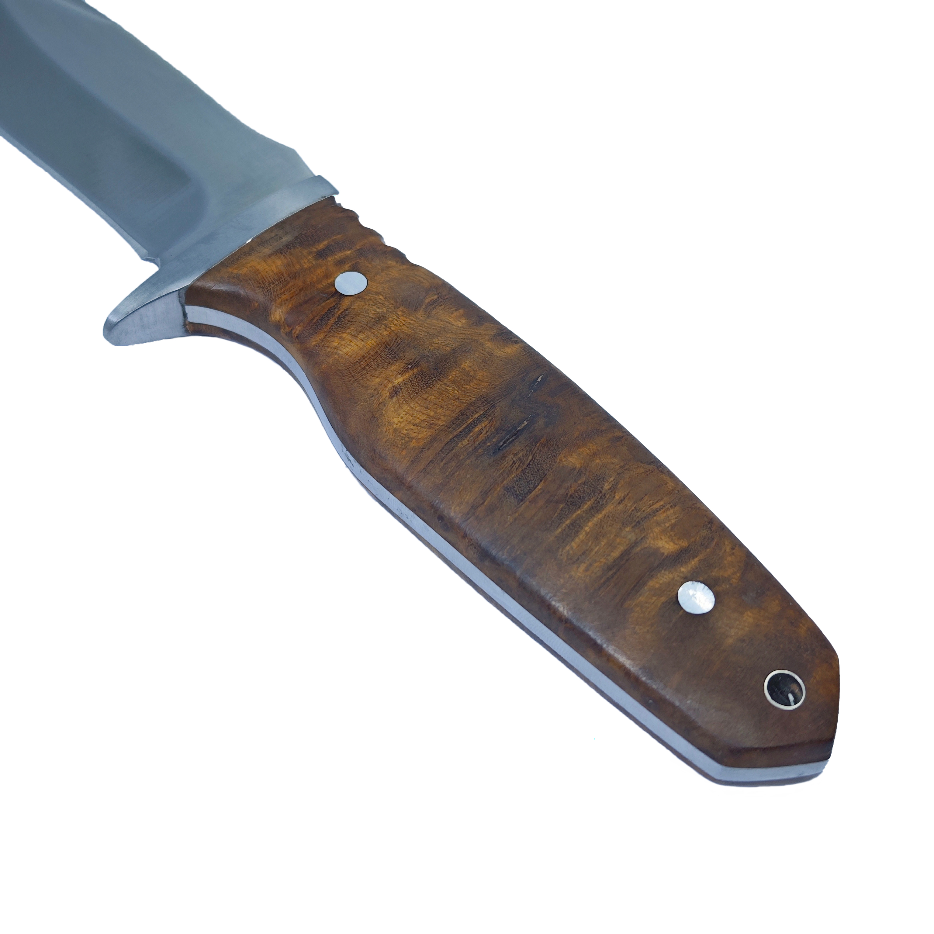 Wholesale Classic Wood Handle Fixed Blade Hunting Knife – Full Tang Drop Point Field Knife with Safety Guard Manufacturer