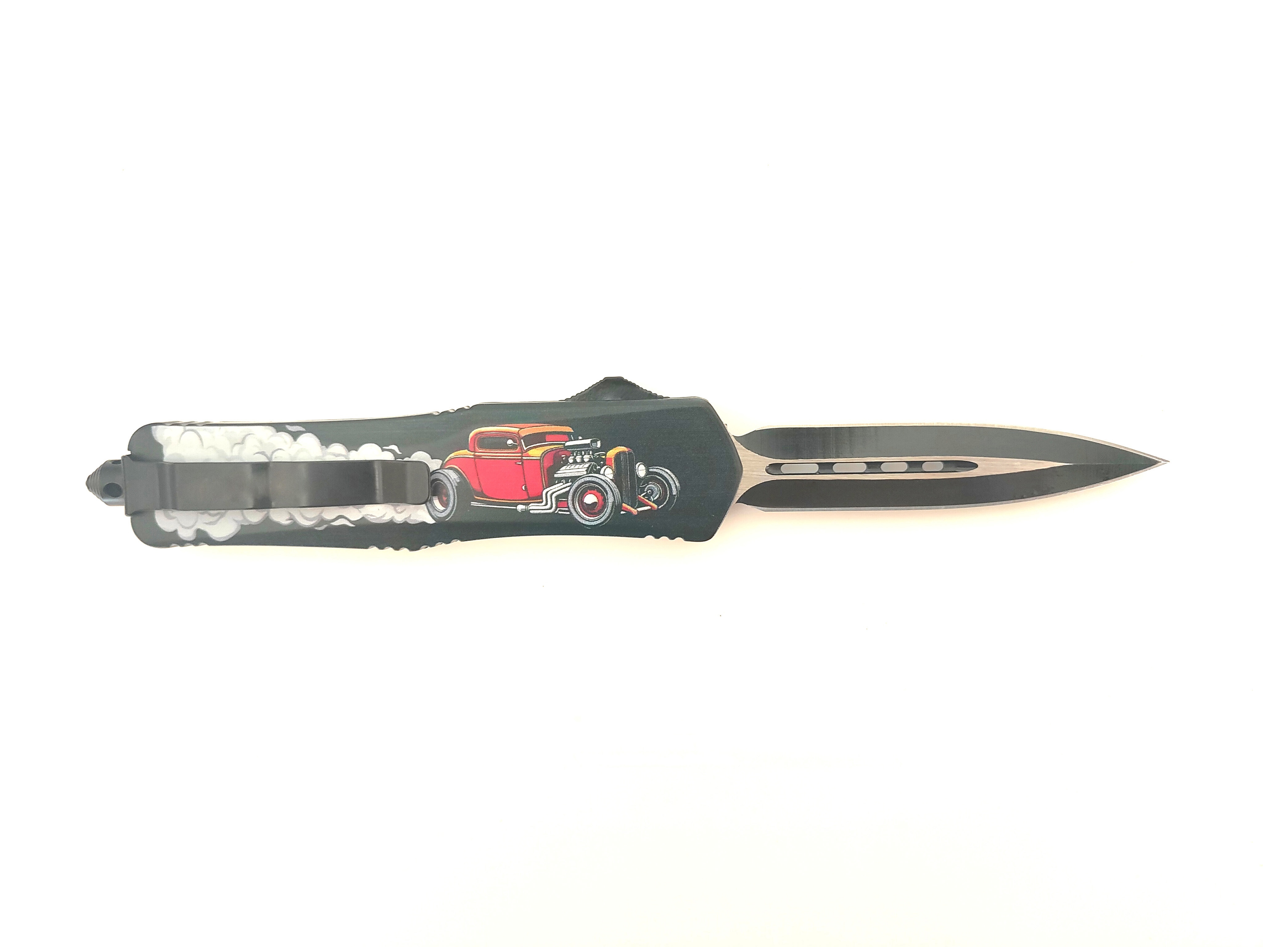 Premium EDC Survival Combat XL Full-Size Out The Front Knife | Heavy Duty Tactical Auto Pocket Knife 