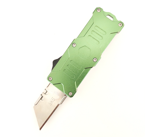 Heavy Duty OTF Utility Knife Sliding Razor OTF Box Cutter - Quick-Change Premium Retractable Pocket EDC Utility Knife with Pocket Clip