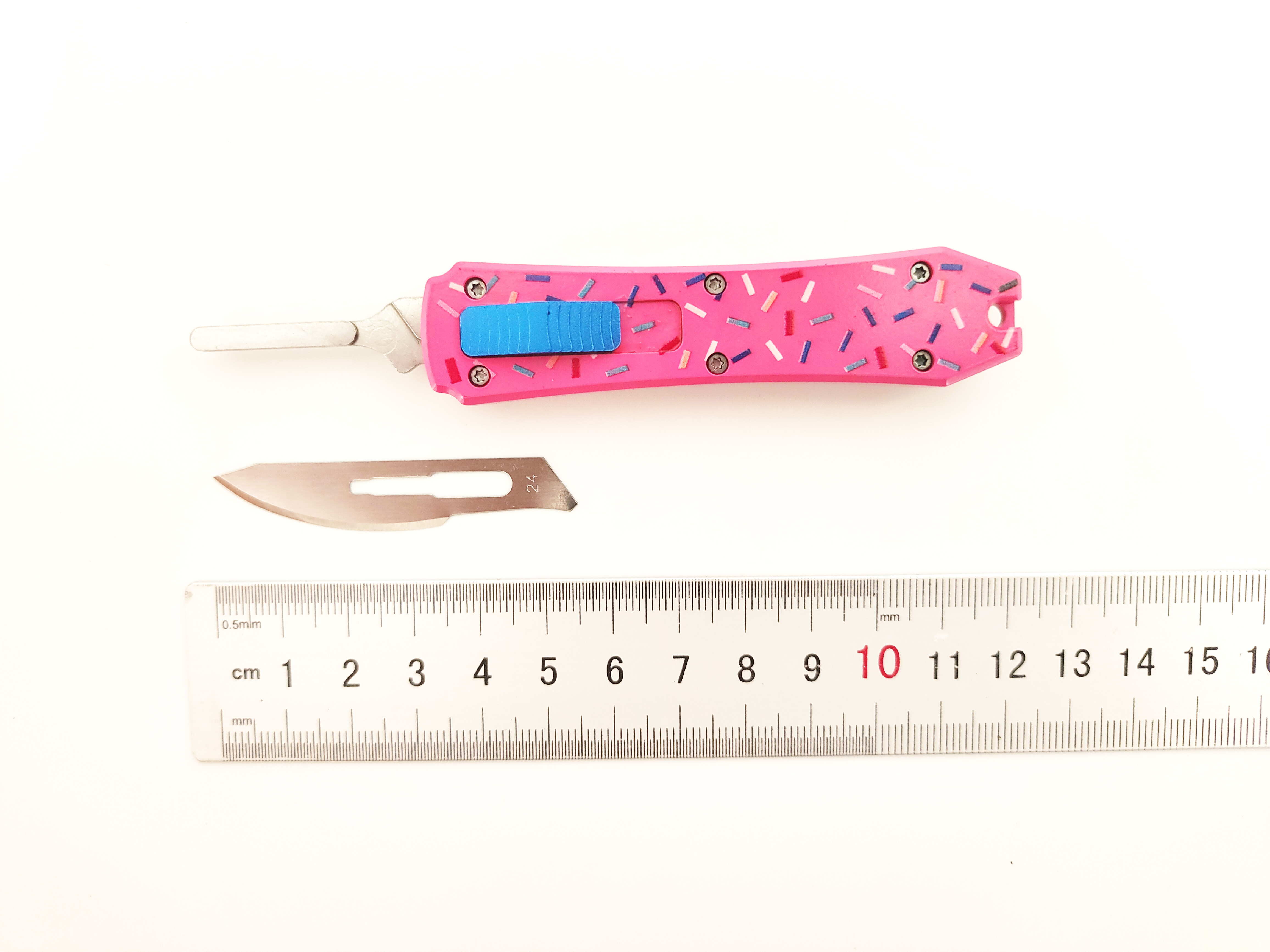 Custom CNC Aluminum OTF Scalpel Knife | Double Action Retractable Box Cutter & EDC Craft Utility Knife with Replaceable Razor Blades 
