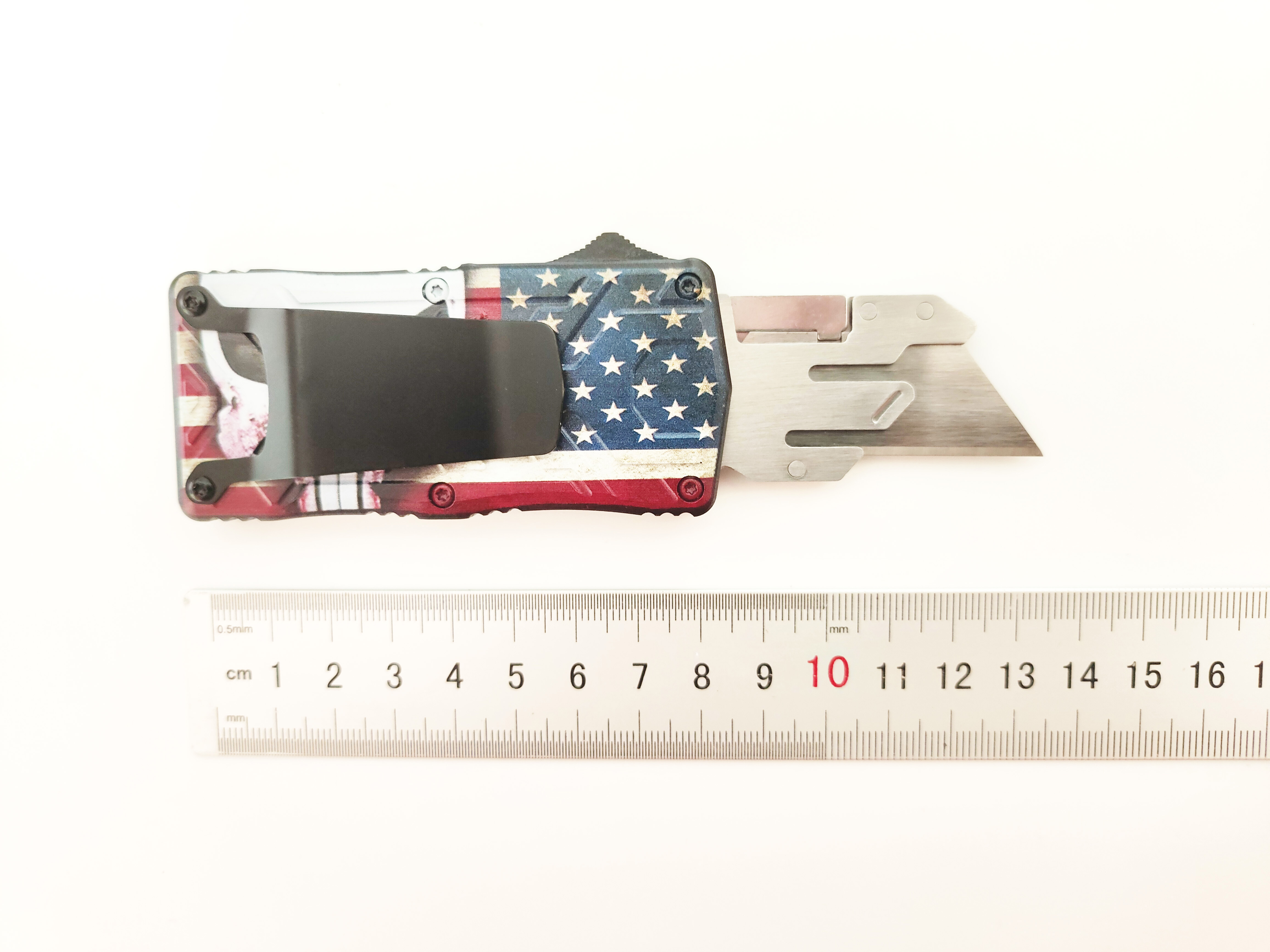 Quick Change Out The Front Box Cutter Utility Sliding Razor Knife - Standard Blade CNC Aluminum Pocket Clip 