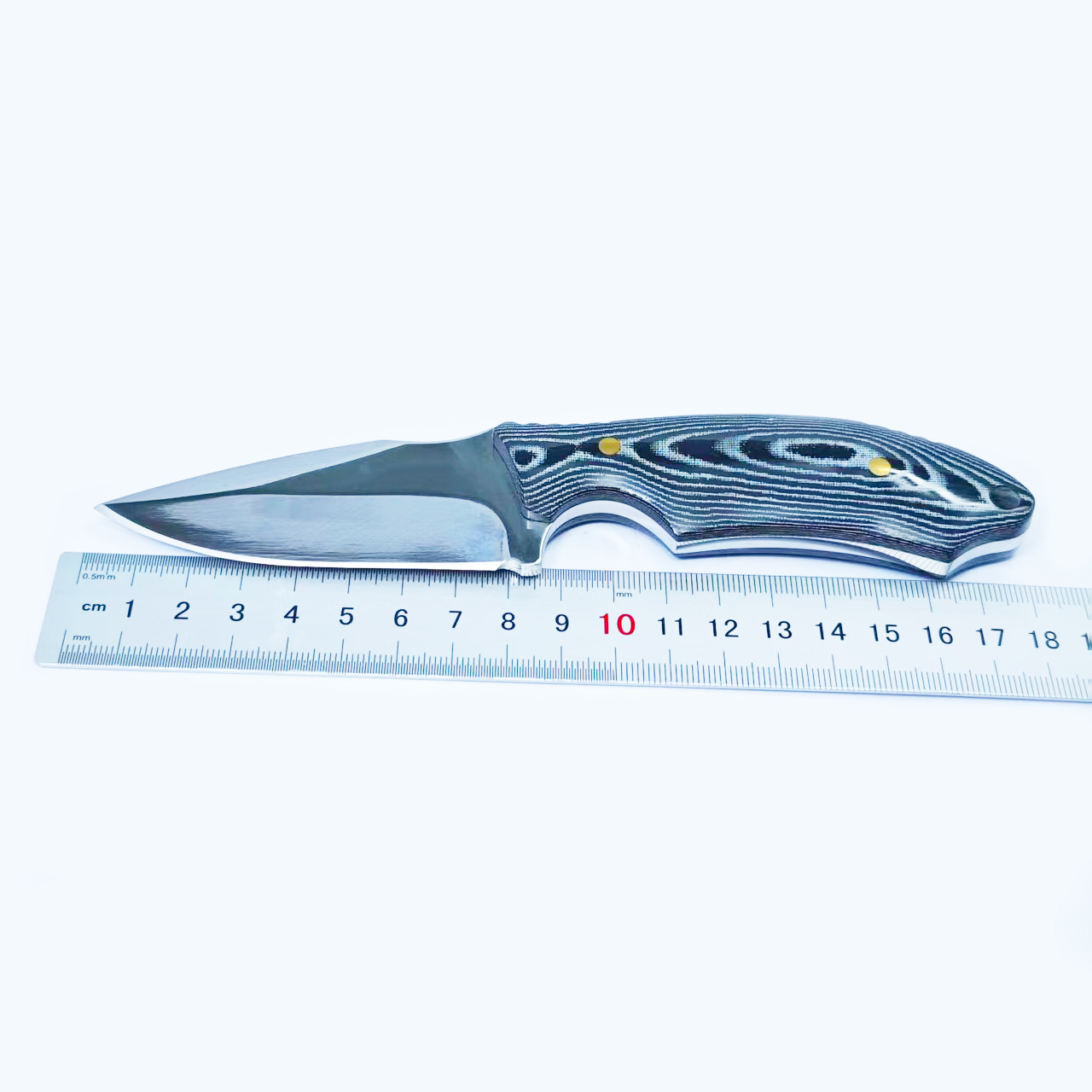 Fixed Blade EDC Outdoor Tactical Backup Knife Hunting Compact Full Tang Fixed Blade Micarta Handle Mirror Polished Spear Point 